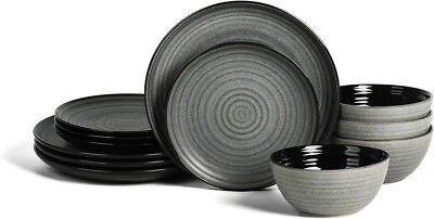 Juego de vajilla Stone Lain Dua 12 piezas de gres, platos y cuencos, juego de platos Foto 1 de 4