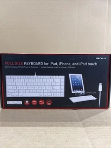 NIB Macally Full Size Keyboard for ipad, iphone and ipod Touch IKEYLT