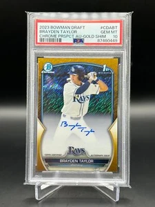Brayden Taylor 2023 Bowman Draft CDABT Rookie Auto Gold Refractor /50 PSA 10 GEM - Picture 1 of 2