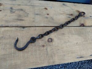 Primitive Log Dog Hand Forged Chain Blacksmith Made