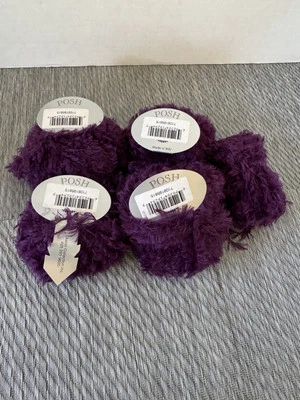 Skacel Posh Eyelash Yarn ~ Color#5815 Purple ~ 50g/94 Yds ~ 100% Nylon ~Lot of 5 - Image 1 of 4