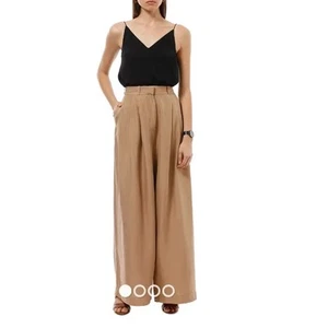 Zimmermann Women's Wide Leg Pants 100% Silk Brown Size 0 - Picture 1 of 18