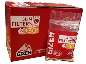 Gizeh Slim Filters 6mm - 20 Bags of 120 Original Filters - Picture 1 of 2