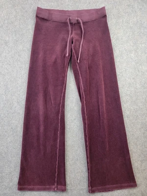 Juicy Couture Velour Lounge Pants Women’s Petite Burgundy Cotton Blend Y2K VTG - Image 1 of 4