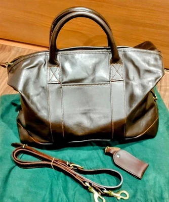 [SWAINE ADENEY] Bolso Boston de cuero marrón oscuro Foto 1 de 4