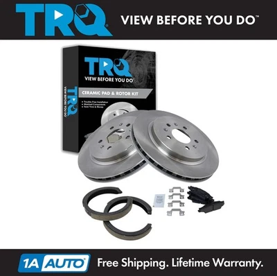 TRQ Rear Ceramic Brake Pad & Rotor Kit Fits 2005-2010 Cadillac STS - Image 1 of 4