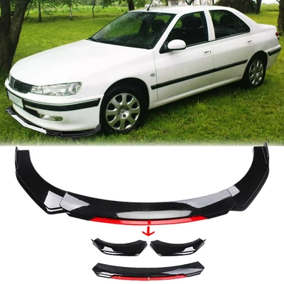 Front Bumper Lip Spoiler Splitter Body Kit Glossy Black Red For Peugeot 406 Foto 1 de 4