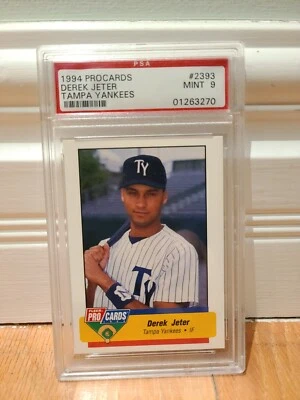 Tarjetas Fleer Pro 1994 Tampa Yankees #2393 Derek Jeter RC PSA 9 como nuevas Foto 1 de 2
