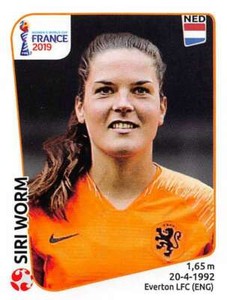 2019 Panini Women's World Cup France Stickers #392 Siri Worm Netherlands