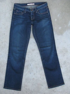J Brand Straight Crop Jean Wm Sz 25 Dark Blue Distressed w Stretch Run Big - Picture 1 of 8