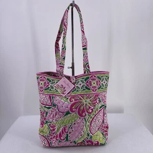 Vera Bradley Pinwheel Pink Button Closure Quilted Tote Bag Diaper Bag Paisley - Picture 1 of 13