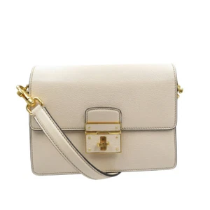 AUTHENTIC DOLCE&GABBANA Shoulder Bag Beige Leather 0613 - Picture 1 of 10