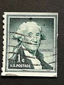 Estampilla postal vintage verde de 1 centavo de George Washington rara del presidente de Estados Unidos - Imagen 1 de 3