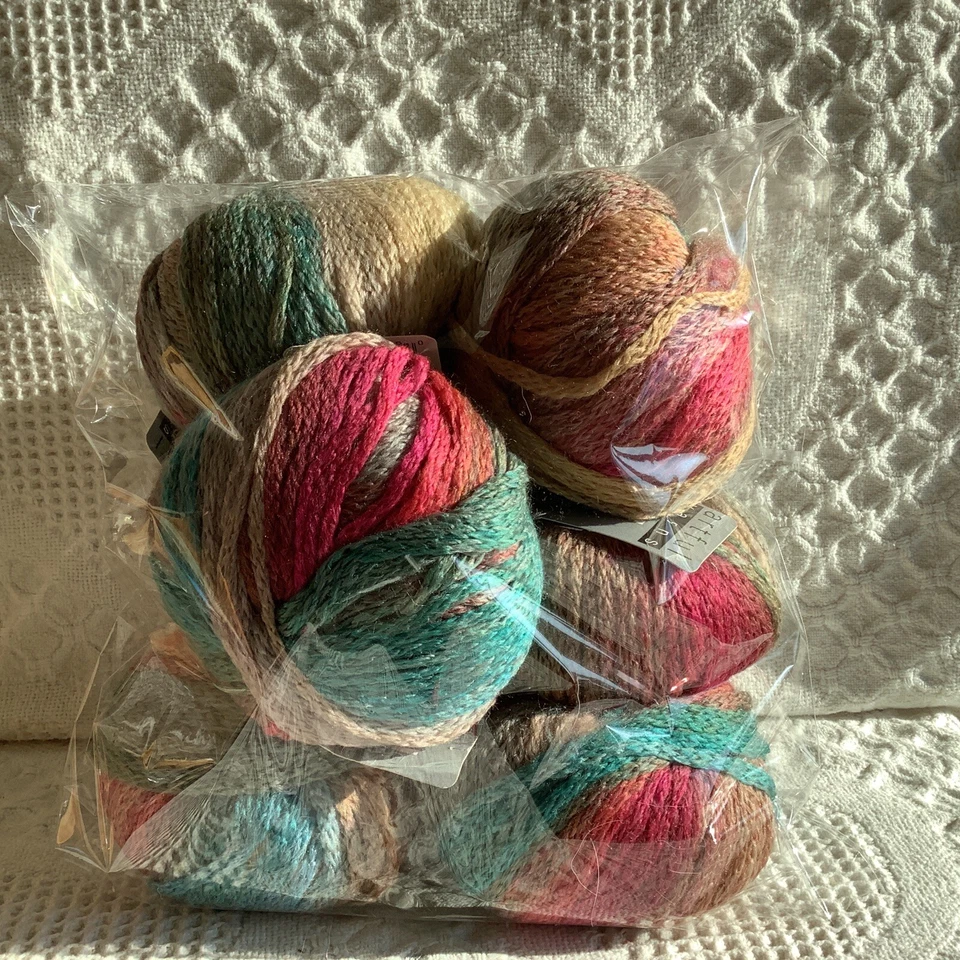 7 Bolas Hilos Artful Hilo Palacio 50g Cada Lana Acrílico Rosa Turquesa Foto 1 de 4