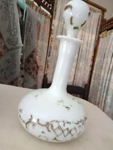 Antique Milk Glass Bath Oil Bottle Late 1800's - Picture 1 of 3
