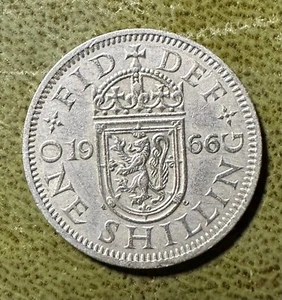 1966 Scottish Shilling - Queen Elizabeth II - Great Circulated condition - Picture 1 of 2