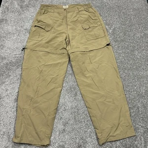 LL Bean Pants Women Large Tan Pockets Hiking Outdoors Climb Zip Off Shorts - Picture 1 of 9