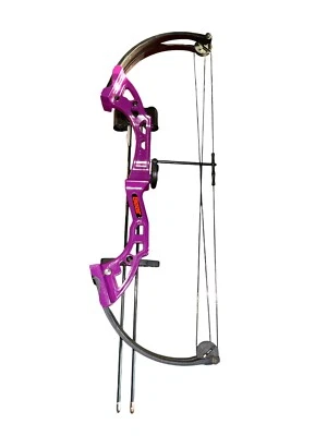 Arco compuesto púrpura Bear Brave para niños 26” dibujo continuo hasta 25 lb Foto 1 de 4