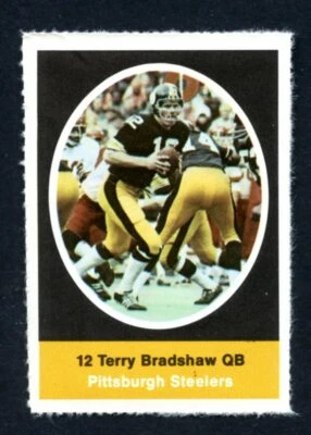 1972 Sunoco NFL Action Player Stamps Terry Bradshaw Pittsburgh Steelers HOF QB — 第 1/2 张图片