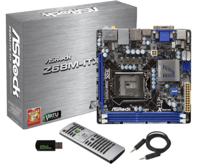 ASRock Z68 Mini-ITX Z68M-ITX/HT LGA1155 Motherboard Remote control with box - Image 1 of 4