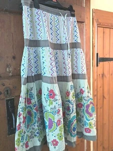 🩷🩵💚❤️WOMEN DAVID EMANUEL FLORAL MAXI SKIRT TIER MULTI COLOUR COTTON (16/18)20 - Picture 1 of 8