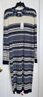 TORY BURCH Julie Long Sleeve Sweater Dress Ivory Navy Sz M Brand New NWT