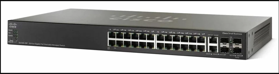 Cisco 28port Gigabit stackable managed switch SG 500-28 excellent condition! - Image 1 of 4