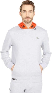 Lacoste Long Sleeve Color-Block Hood Hoodie Silver Chine/Gladiolus 7 (2XL) - Picture 1 of 1