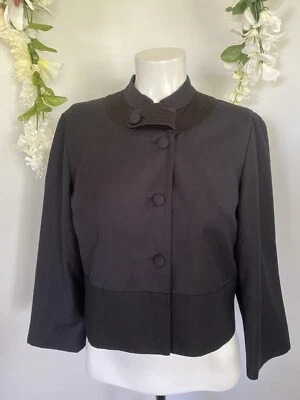 Chaqueta corta negra para mujer Behnaz Sarafpour for Target talla M cuello mandarín Foto 1 de 4