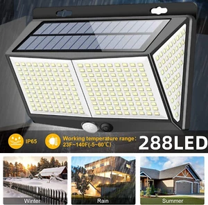 288LED SOLARLEUCHTE MIT BEWEGUNGSMELDER SENSOR STRAHLER LAMPE LICHT AUßEN FLUTER - Bild 1 von 10