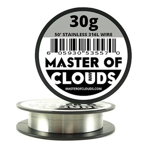 SS 316L - 50 ft. 30 Gauge AWG Stainless Steel Resistance Wire 0.25 mm 30g 50’ - Picture 1 of 3