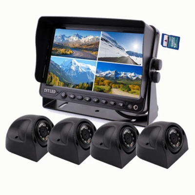  9" Monitor DVR recorder System Travel Trailer Truck Backup Camera Side Camera - Image 1 of 4