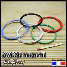 awg36K25# micro fil de câblage mixte awg36 Ø 0,3mm 5 x 5m modélisme électronique