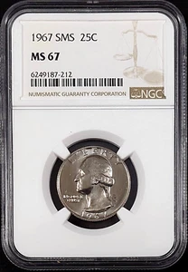 1967 SMS Washington Quarter certified MS 67 by NGC! - Picture 1 of 4