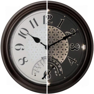 14" in/Outdoor Luminous Wall Clock with Thermometer, Weather Thermometer - Picture 1 of 8