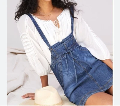 Anthropologie Pilcro Denim Jean Overall Skirt Skirtall Cottagecore Size Small - Image 1 of 4