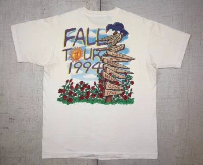 Vtg 90s Grateful Dead 1994 Fall Tour On The Road Again Liquid Blue T Shirt Large - Image 1 of 4