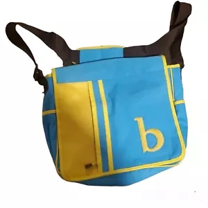 Borsa a tracolla unisex blu e verde con custodia cd. Lettera b - Foto 1 di 5