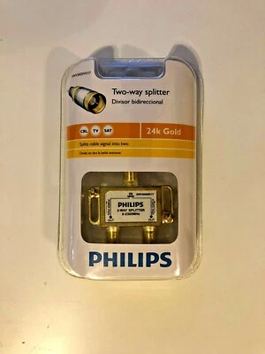 Philips Two-Way 24k Gold Plated Connector Splitter SWV3020W/17 2300 MHz - Image 1 of 2