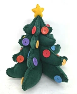 Hallmark Keepsake Kids Plush Big Buttons Christmas Tree w/ 9 Ornaments 15” Used - Picture 1 of 6