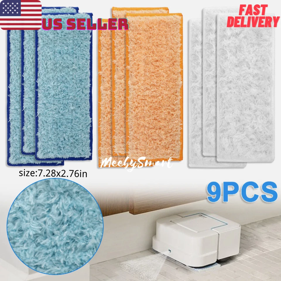 MEEBYSMART 9X Washable Damp Drys Mopping Pad Reusable Cloth for iRobot Braava Jet 240 241