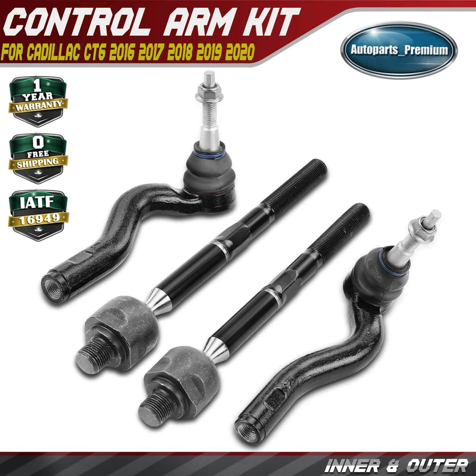 4x Conjunto de extremo de varilla de amarre interior y exterior para Cadillac CT6 2016 2017 2018 2019 2020 Foto 1 de 4