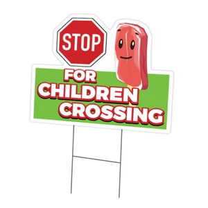 Stop For Children Crossing Die Cut Yard Sign & Stake outdoor plastic coroplast - Picture 1 of 10