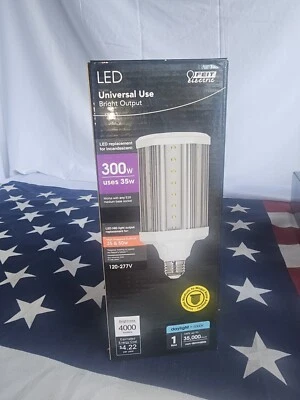 Feit Electric 300-Watt Led Corn Cob High Lumen (1-Bulb). 4000 Lumens. New.  - Image 1 of 4