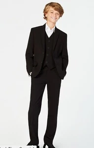 EUC Calvin Klein Boy 18 Slim Fit Stretch Black Suit Dress Pants Washable Trouser - Picture 1 of 5
