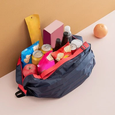 For Groceries Folding Shopping Bag Portable One-Shoulder Waterproof Material - Image 1 of 4