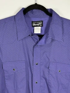 Camisa WRANGLER Geométrica Púrpura XXL Botones a Presión Yugo Occidental Manga Larga - Imagen 1 de 10