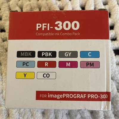 PFI-300 10 Pack Replacement Ink Cartridges Canon imagePROGRAF PRO-300 SEALED - Image 1 of 2