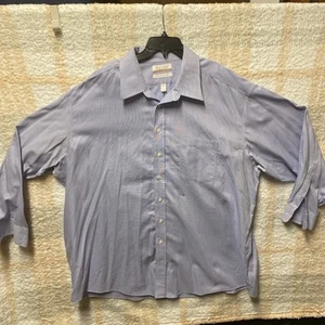 Camisa Gold Label Roundtree & Yorke Para Hombre Azul Blanco Cuadros Manga Larga 19 Grande - Imagen 1 de 8