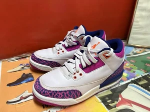 Talla 5.5 Juvenil Jordan 3 Retro Apenas Uva/Rosa Fuego 441140-500 - Imagen 1 de 14